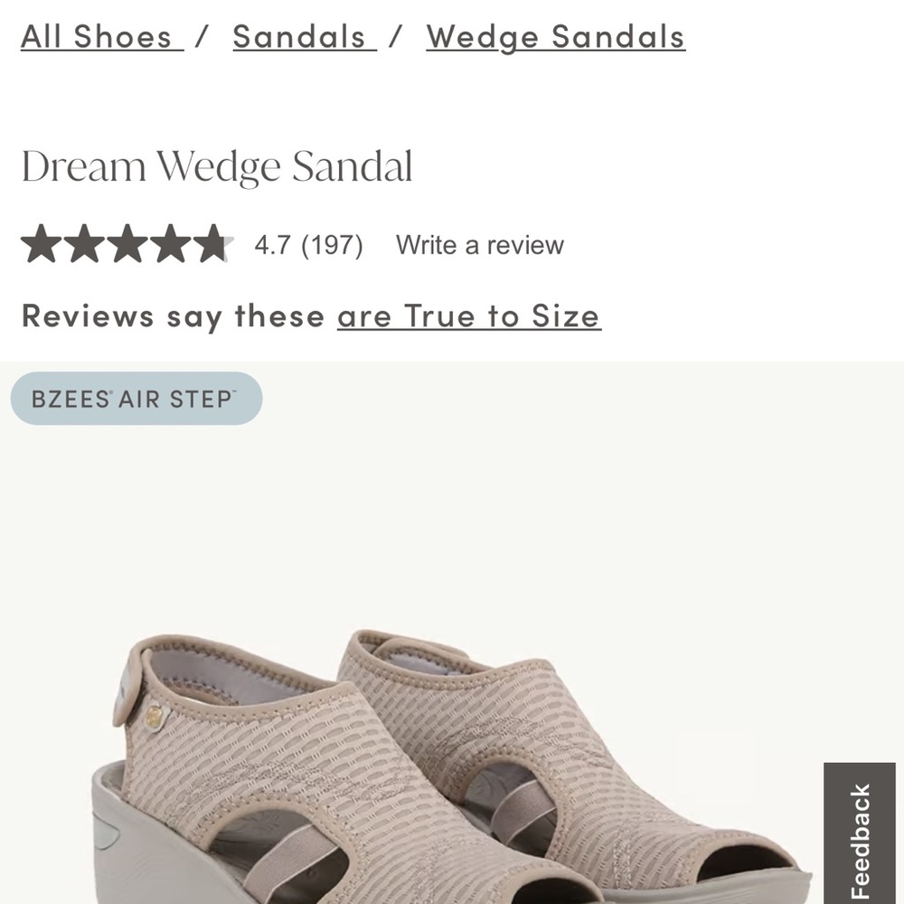 Bzees Dream Wedge Sandal — Beige Taupe